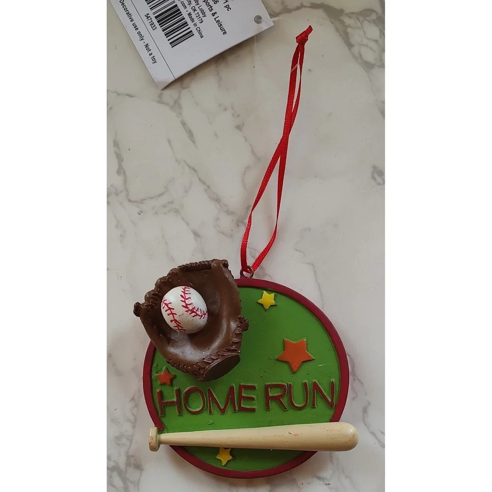 Baseball  Home Run  Resin Christmas Ornament  Baseball Glove Bat Ball A3
